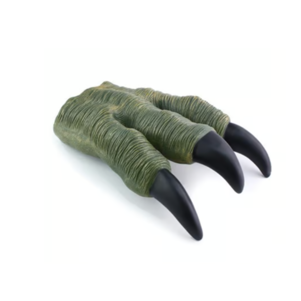 Close-up of the green Dinosaur Hand Claw Glove